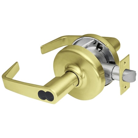 Corbin Russwin Grade 1 Storeroom/Closet Cylindrical Lock, Newport Lever, SFIC Less Core, Stn Brss Fnsh, Non-handed CL3557 NZD 606 M08